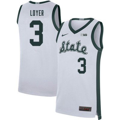 Men Michigan State Spartans NCAA #3 Foster Loyer White Authentic Nike 2020 Retro Stitched College Basketball Jersey OE32X75IU